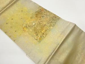 金彩汕頭刺繍華紋に花唐草模様名古屋帯